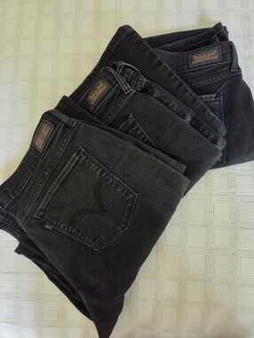 Levi's 515 Black Boot Cut Lot 3 Pair 14 M Women's Jeans Bartend Chef Pants